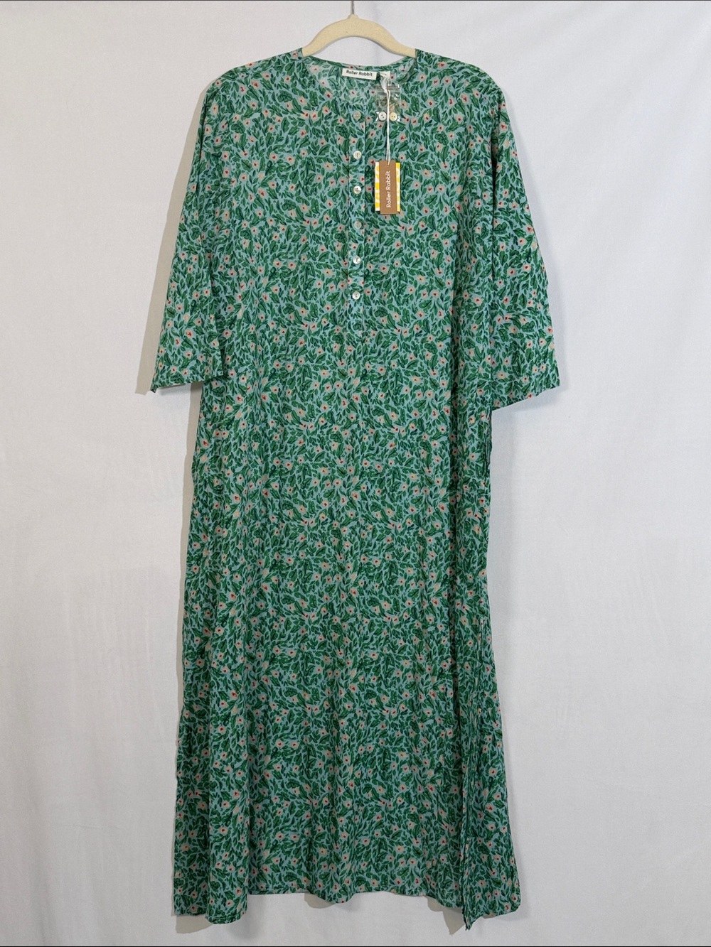 NWT Roller Rabbit Maxi Kaftan Size M Cerro Long Kurta Floral
